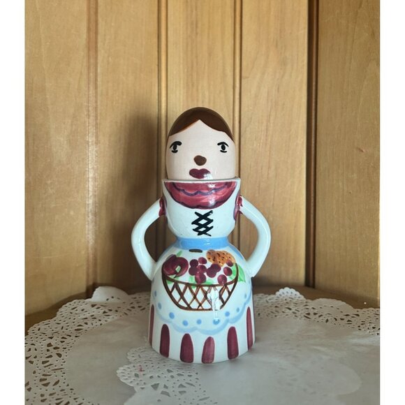 Vintage Napcoware Double Egg Cup Handpainted Japan Salt Pepper Shaker Kitsch - Picture 1 of 10